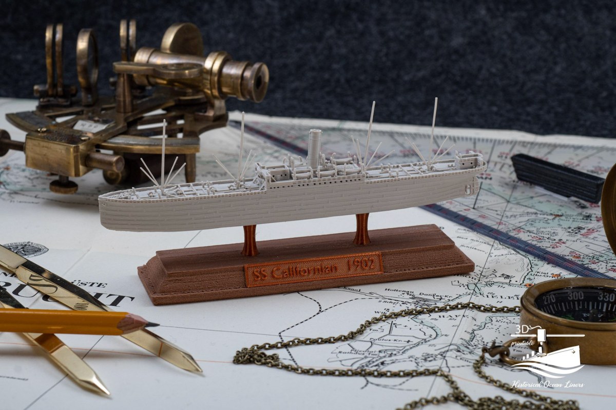 SS Californian (1902) – 3D-Druck-Modell im Maßstab 1:1000, Ansicht 1 von 5