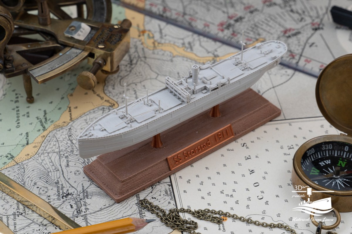 SS Storstad (1911) – 3D-Druck-Modell im Maßstab 1:1000, Ansicht 1 von 5