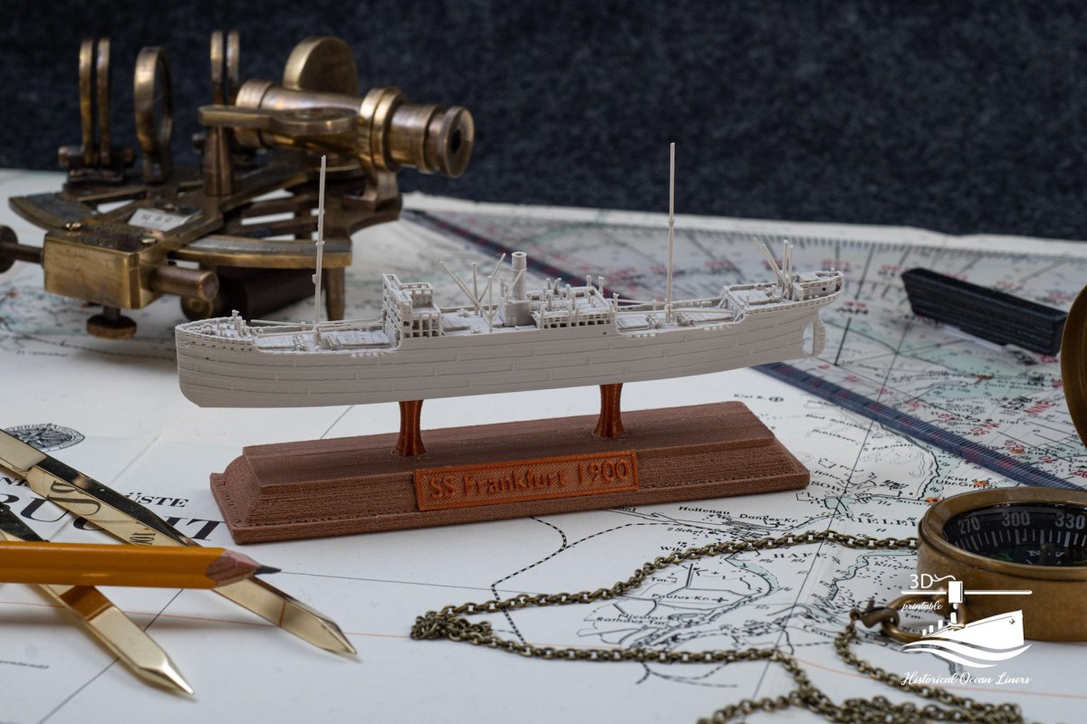 SS Frankfurt (1901) – 3D-Druck-Modell im Maßstab 1:1000, Ansicht 1 von 4