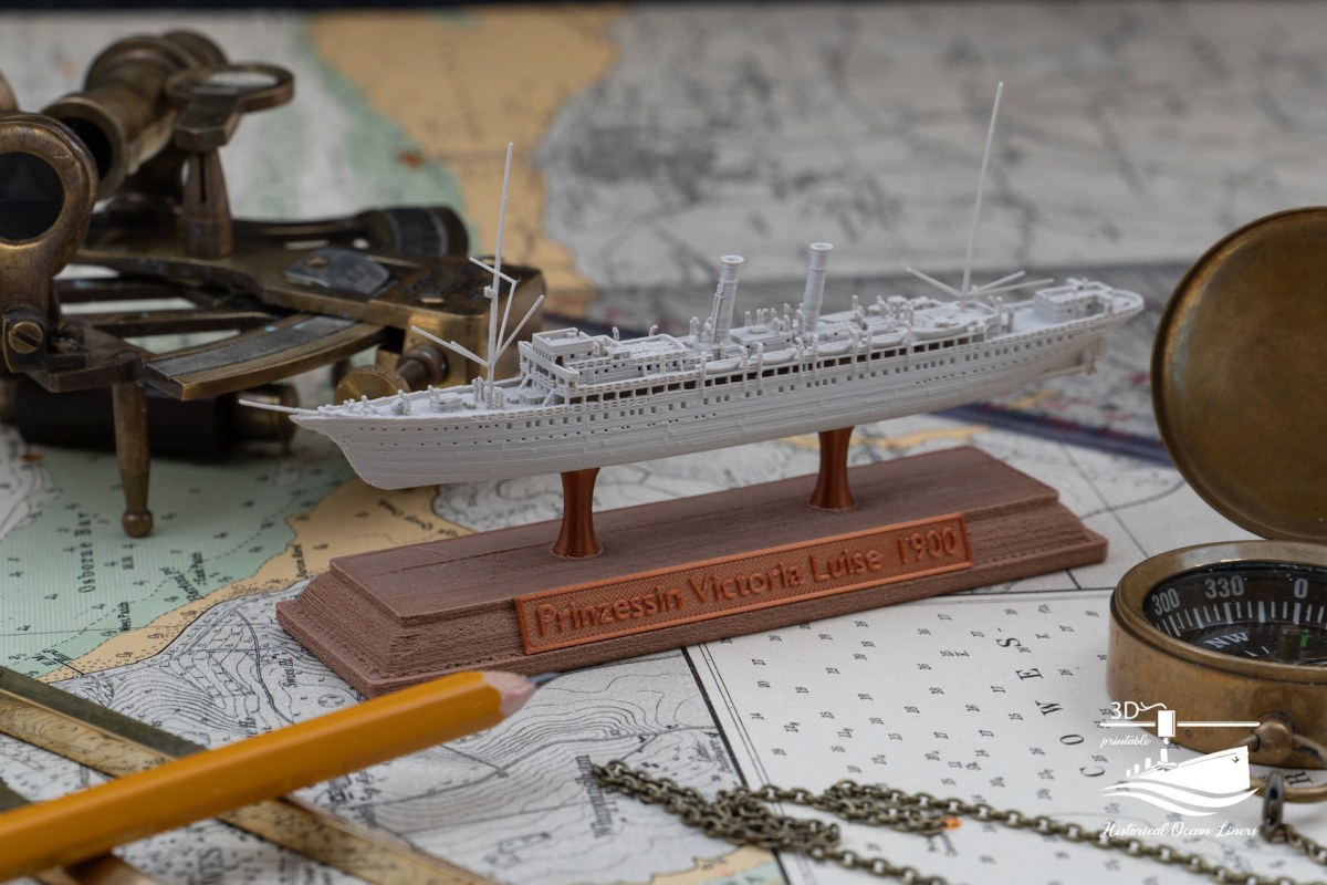 SS Prinzessin Victoria Luise (1900) – 3D-Druck-Modell im Maßstab 1:1000, Ansicht 1 von 6