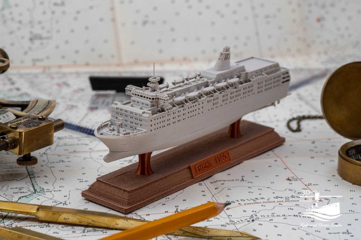 MS Estonia (1980) – 3D-Druck-Modell im Maßstab 1:1000, Ansicht 1 von 7