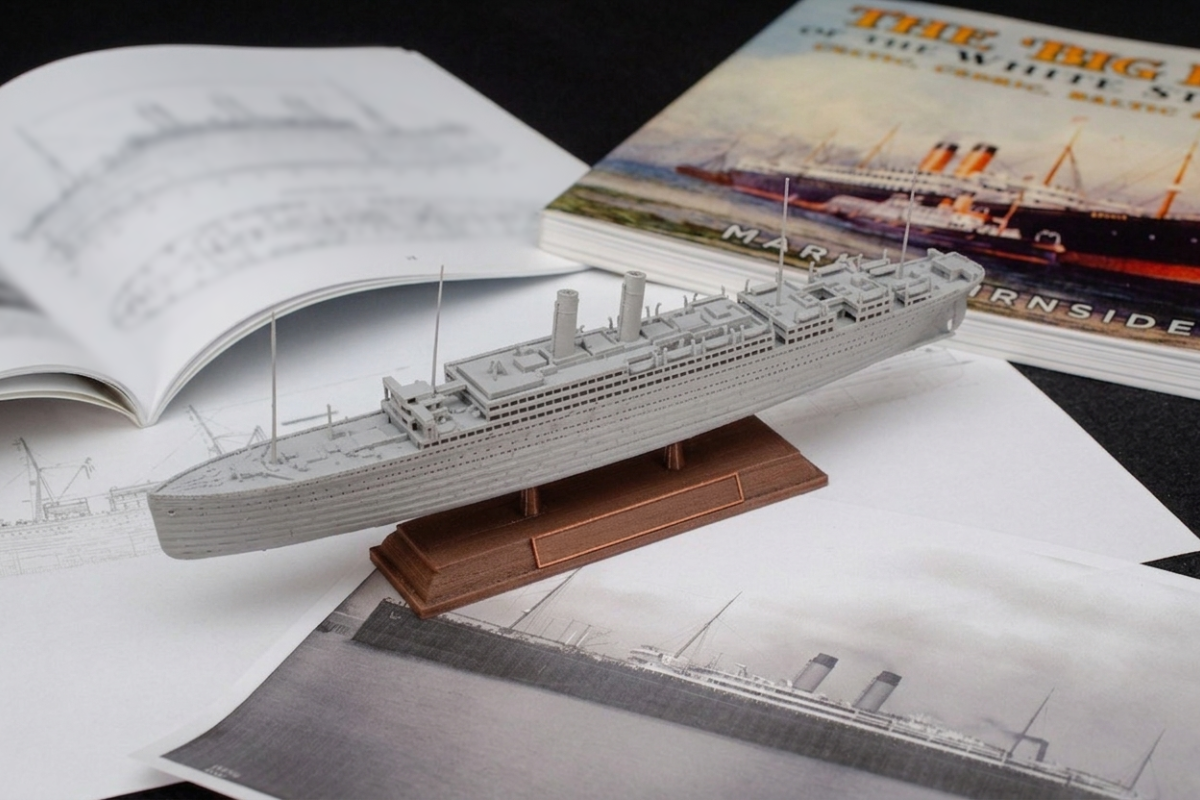 RMS Adriatic II (1907) – 3D-Druck-Modell im Maßstab 1:1000, Ansicht 1 von 7