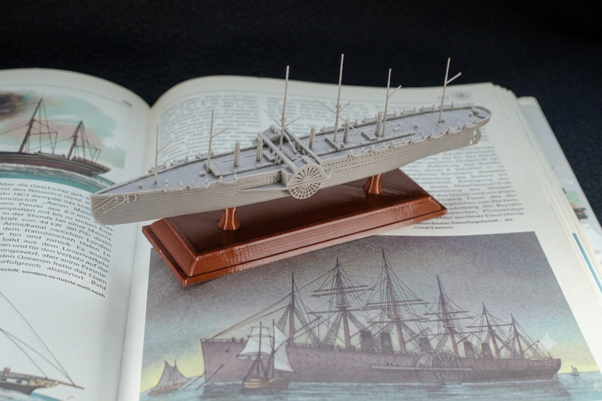 SS Great Eastern (1858) – 3D-Druck-Modell im Maßstab 1:1000, Ansicht 1 von 7