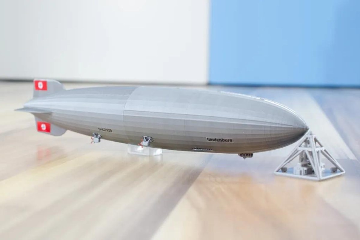 LZ-129 Hindenburg – 3D-Druck-Modell im Maßstab 1:1000, Ansicht 1 von 5