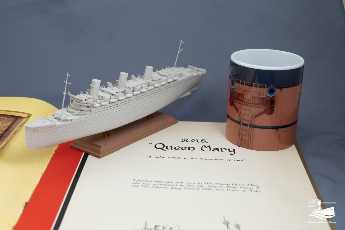 RMS Queen Mary (1936) – 3D-Druck-Modell im Maßstab 1:1000, Ansicht 1 von 5