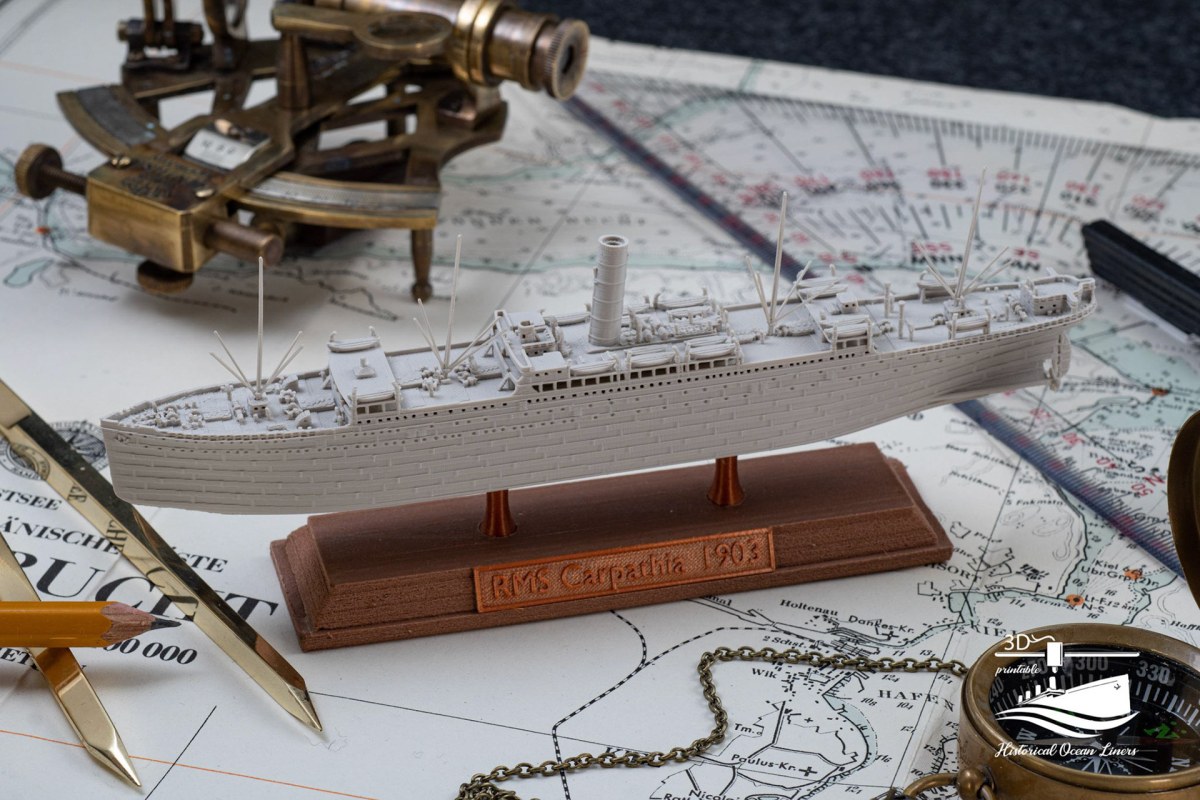 RMS Carpathia (1902) – 3D-Druck-Modell im Maßstab 1:1000, Ansicht 1 von 3