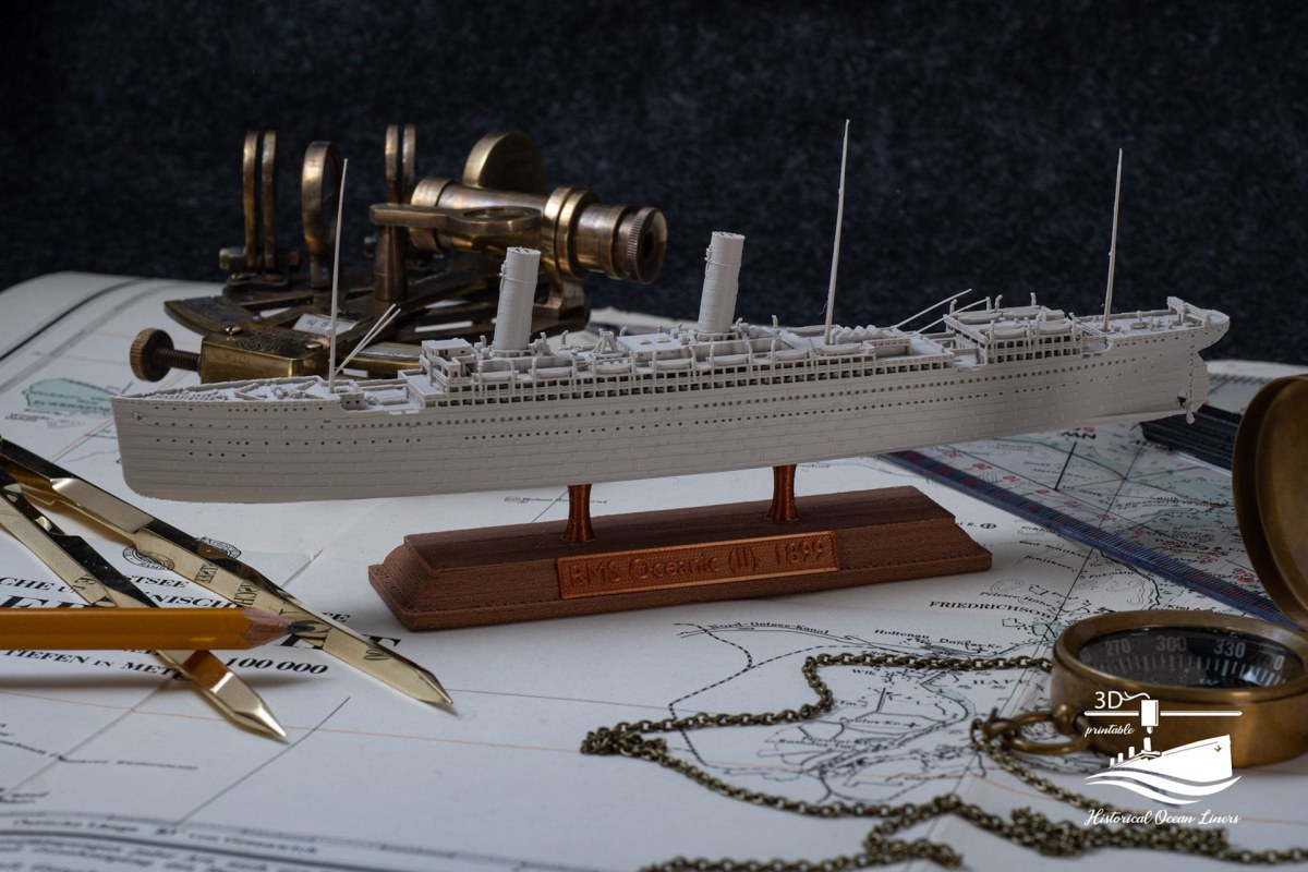 RMS Oceanic II (1899) – 3D-Druck-Modell im Maßstab 1:1000, Ansicht 1 von 5